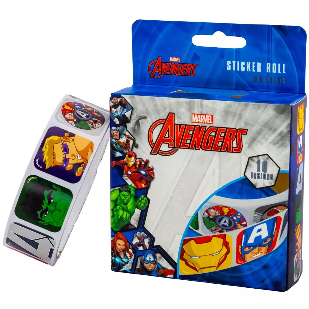 Avengers 200 Piece Roll Themed Sticker Box