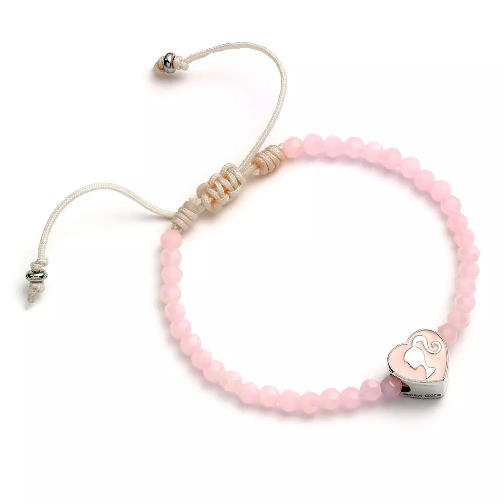 Barbie Pink Bead Friendship Heart Bracelet