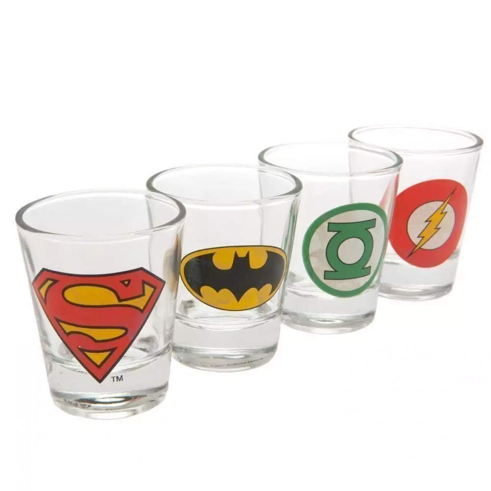 DC Comics 4 Pack Printed Shot Glass Set