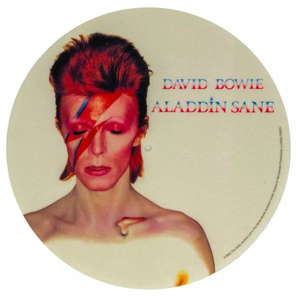 David Bowie Aladdin Sane White Felt Record Slipmat
