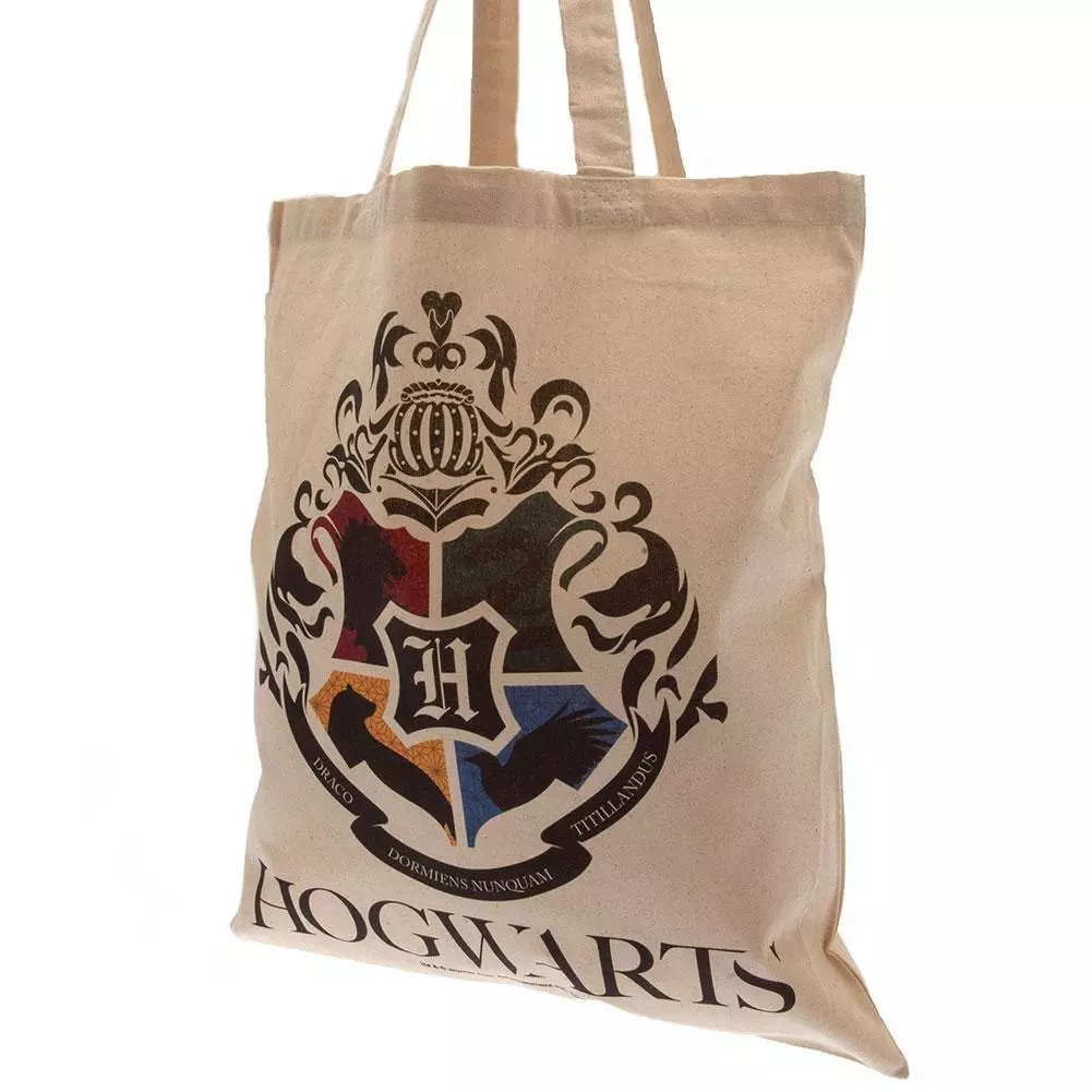 Harry Potter Hogwarts Crest Cream Canvas Tote Bag