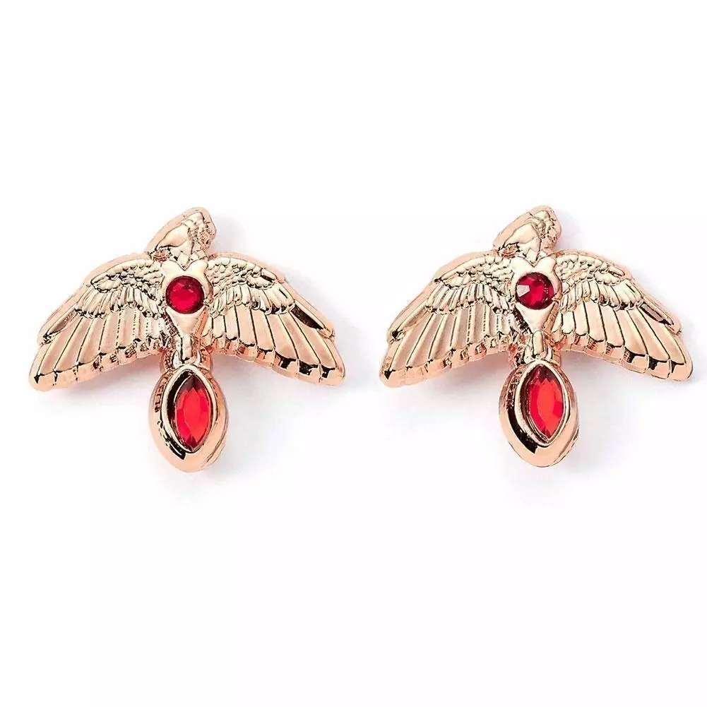 Harry Potter Fawkes Rose Gold Plated Earrings 