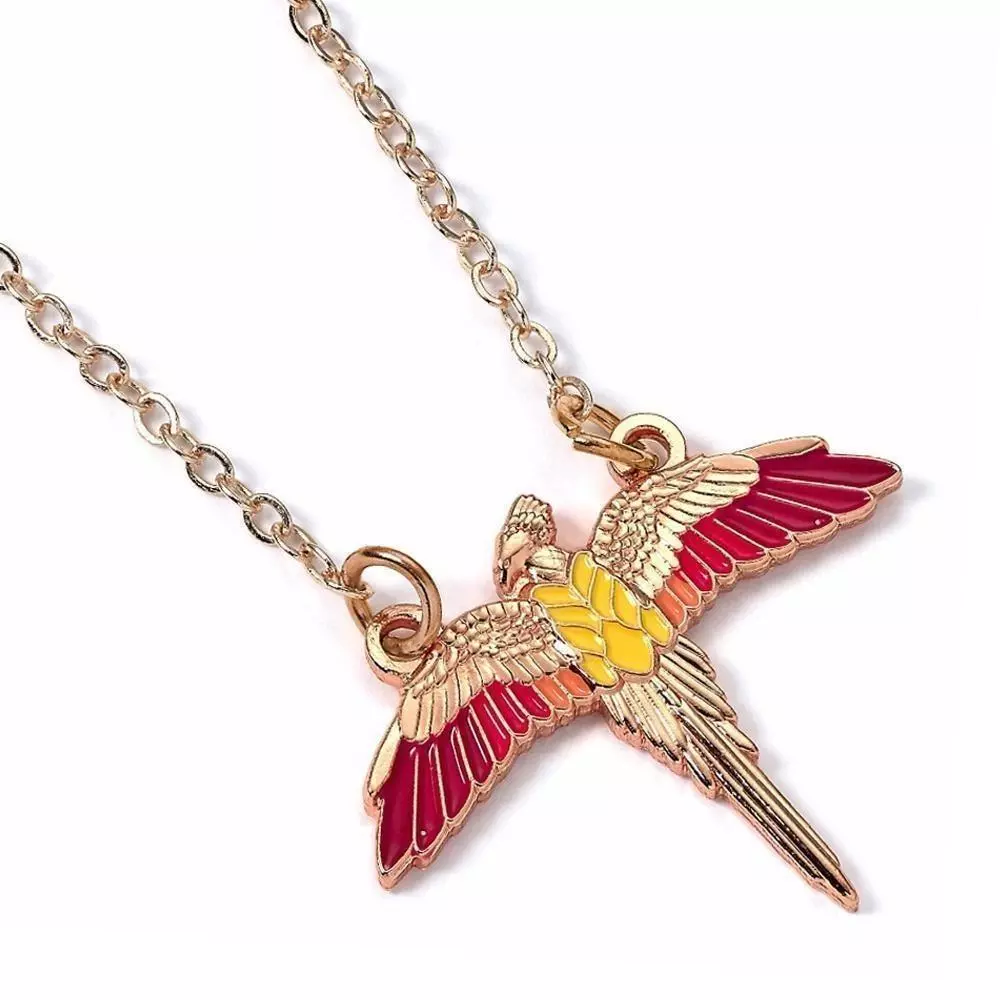 Harry Potter Fawkes Rose Gold Plated Necklace 