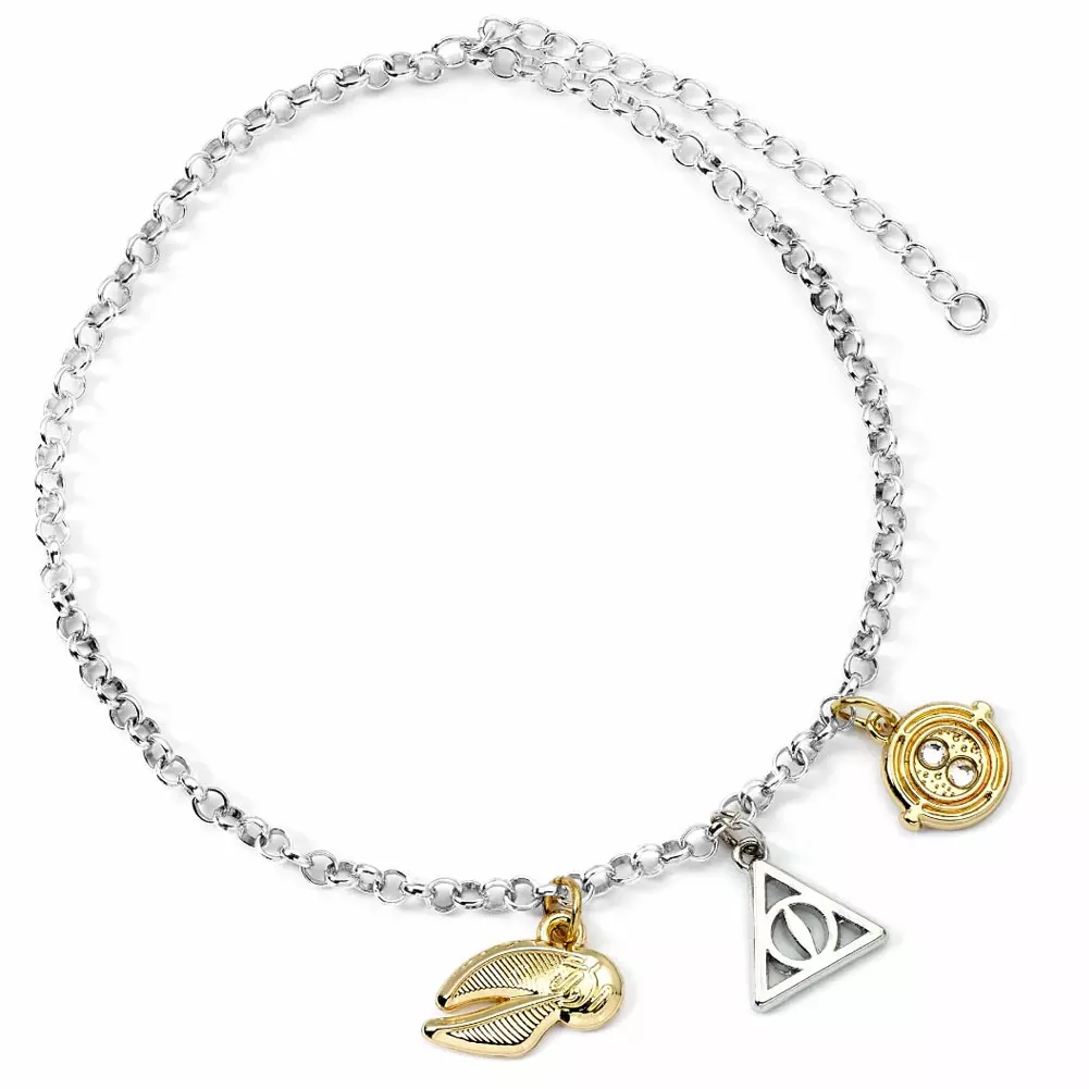 Harry Potter Silver Plated Three Charm Bracelet