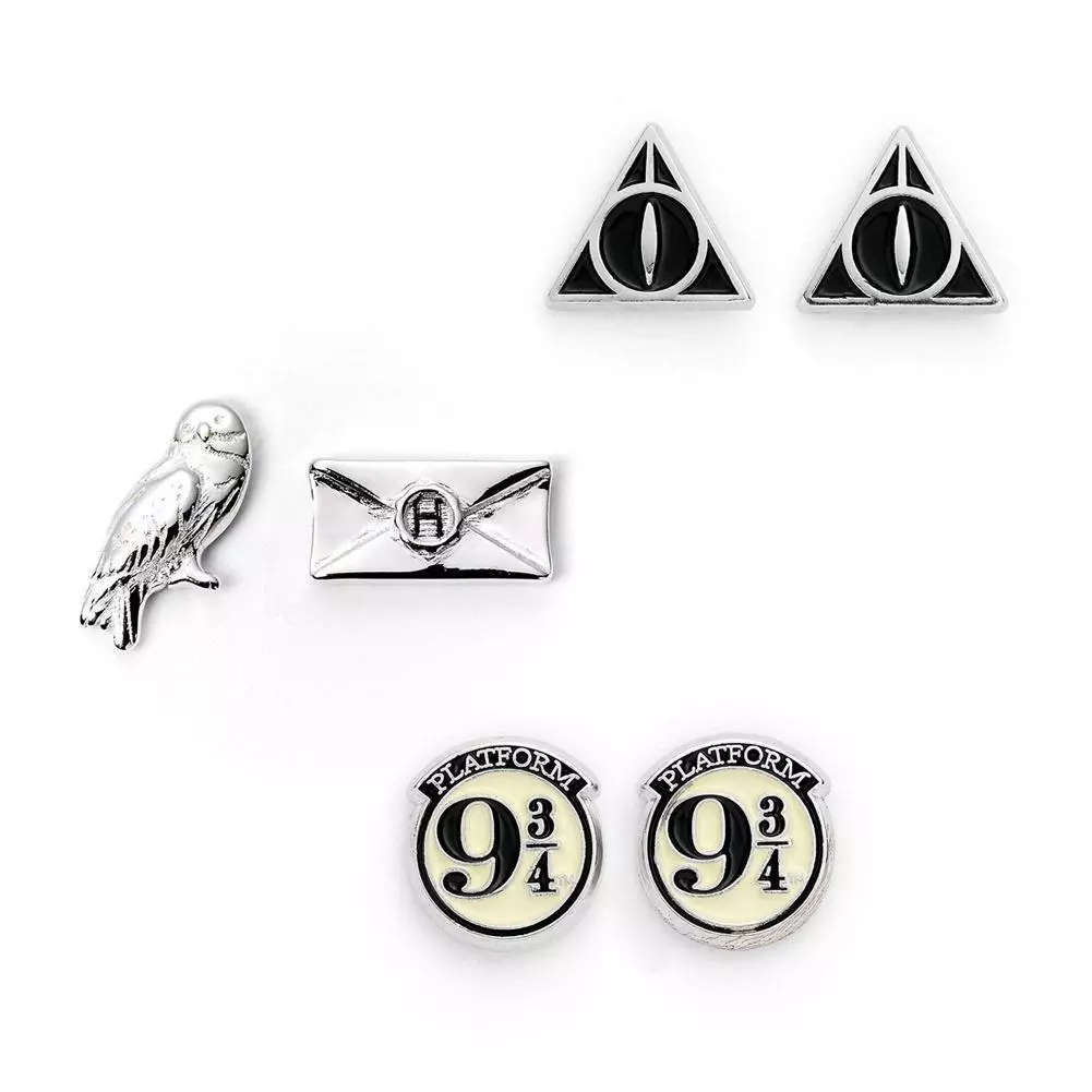 Harry Potter Symbols Silver Plated Earring Set 