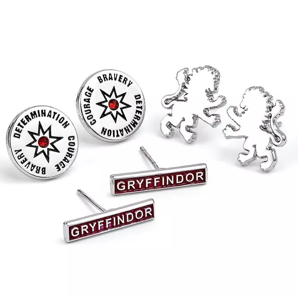 Harry Potter Gryffindor Silver Plated Earring Set 