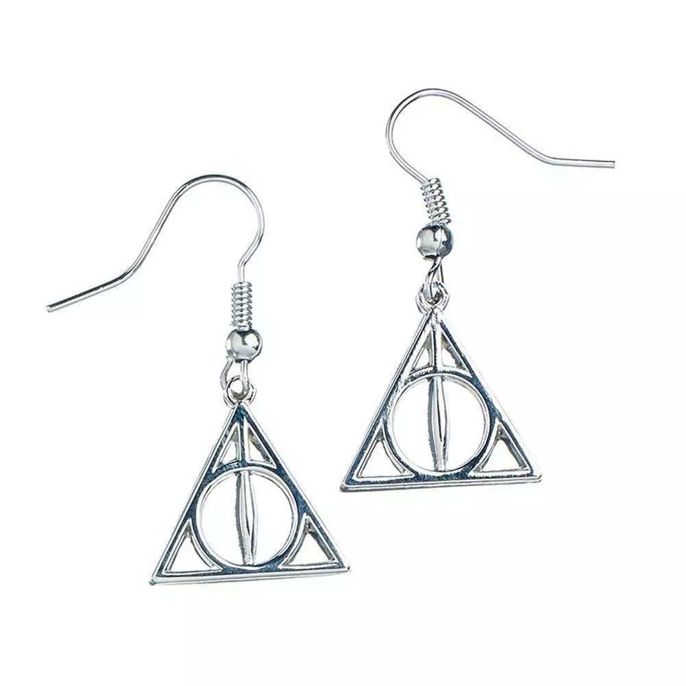 Harry Potter Deathly Hallows Silver Plated Earrings 
