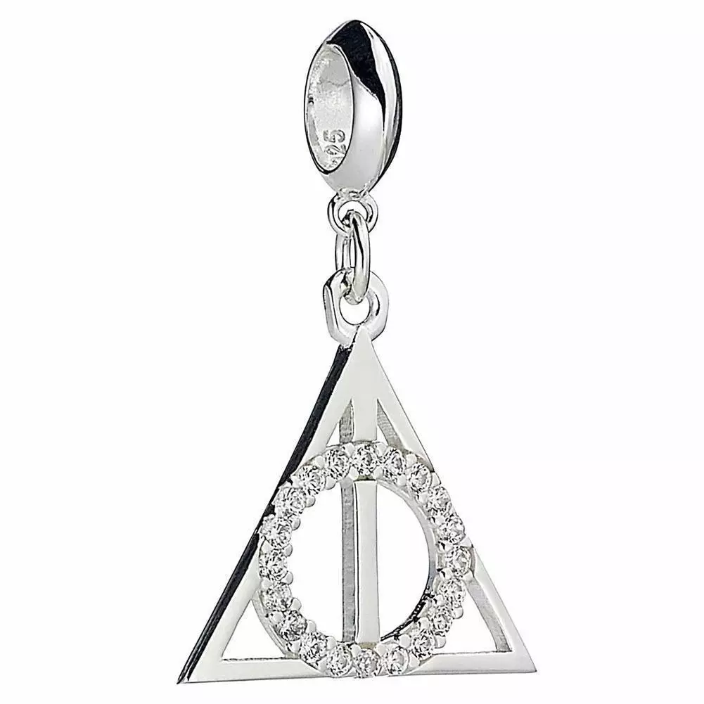 Harry Potter Deathly Hallows Sterling Silver Crystal Charm 