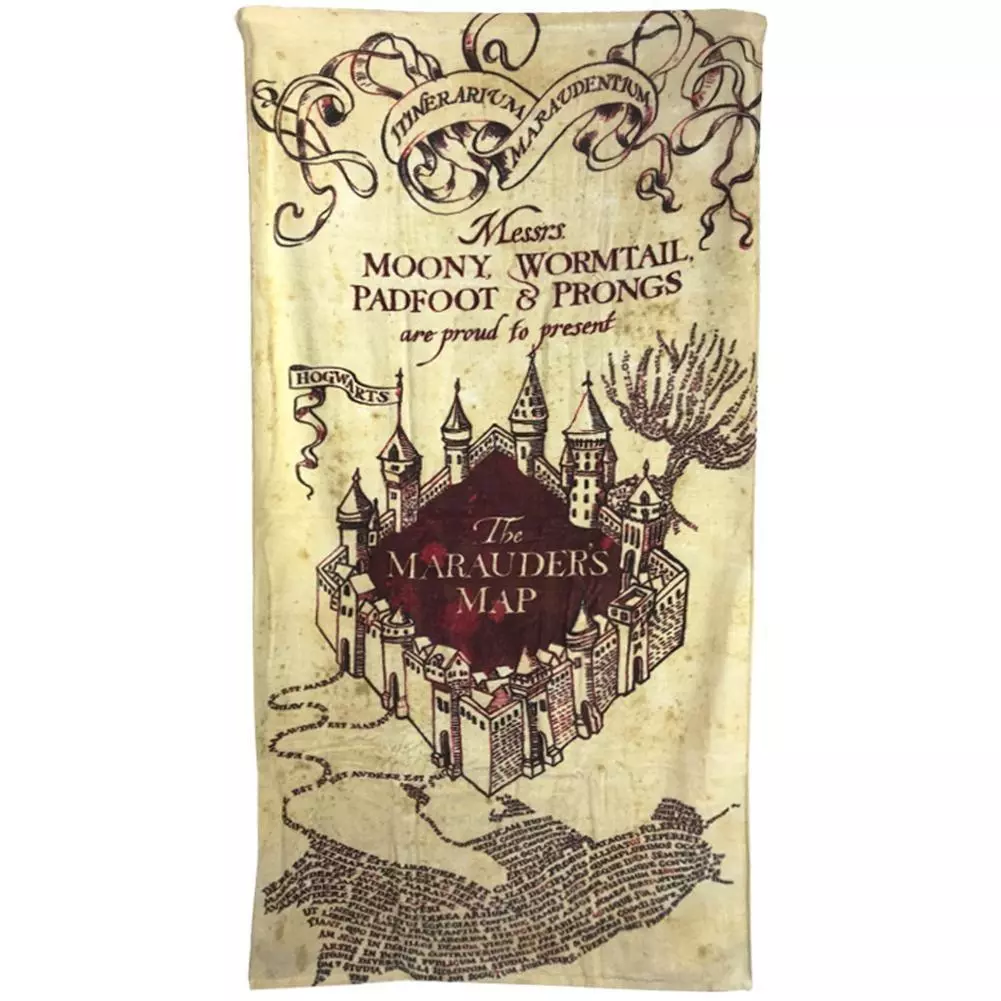 Harry Potter Marauders Map Velour Beach Towel 