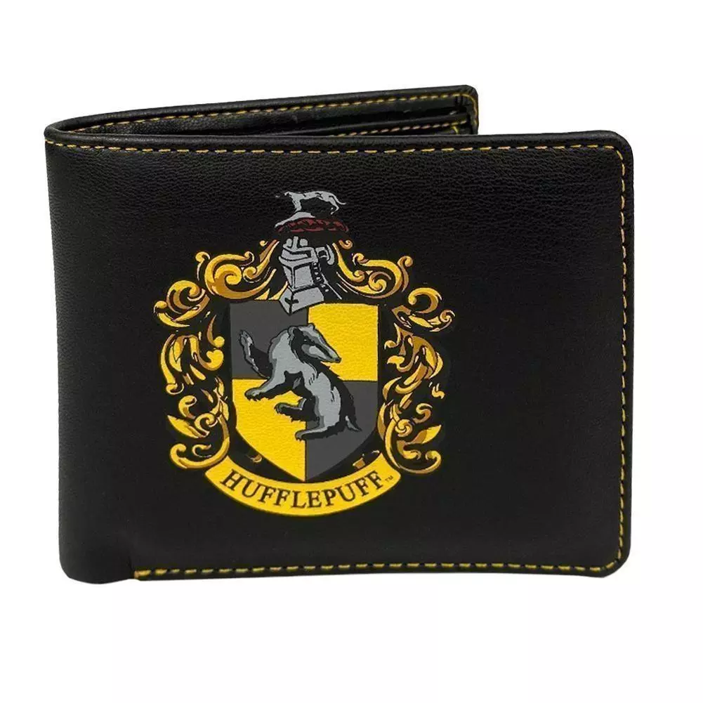 Harry Potter Hufflepuff Black Faux Leather Bi-Fold Wallet 
