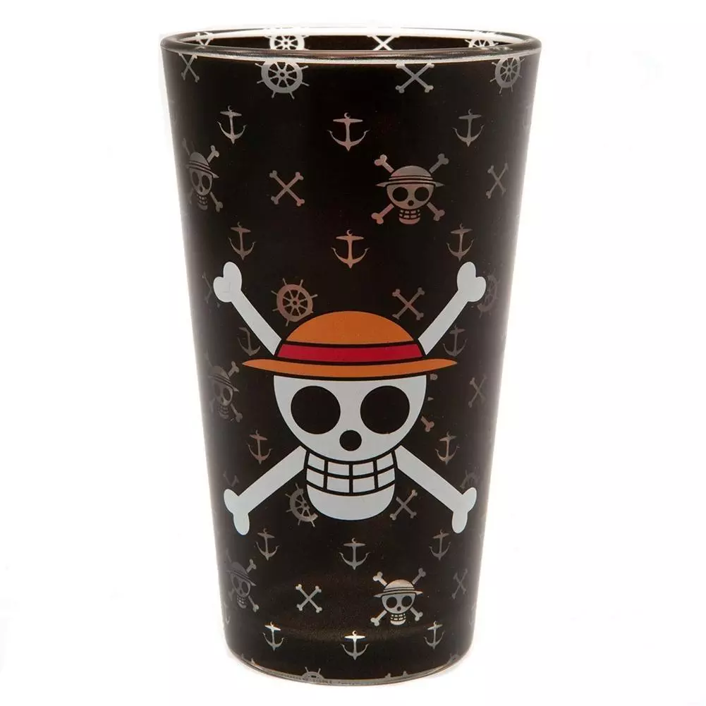 One Piece Jolly Roger Skull & Luffy Premium Large Glass