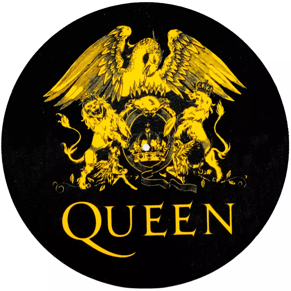 Queen Logo Black Felt Record Slipmat