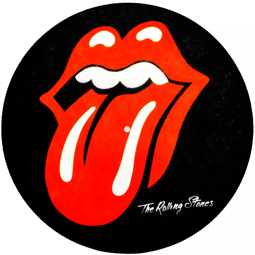 The Rolling Stones Teeth and Lips Black Felt Record Slipmat