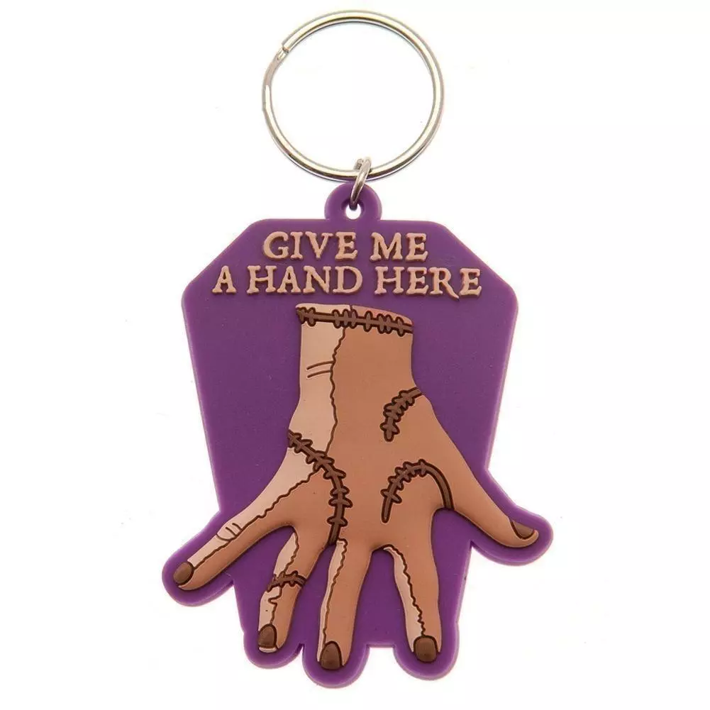 Wednesday Give Me a Hand PVC Keyring