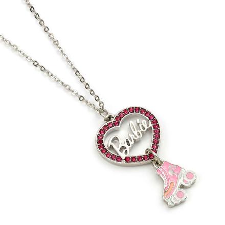 Barbie-Silver-Plated-Heart-Roller-Skate-Necklace