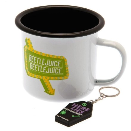 Beetlejuice-Enamel-Mug-Keyring-Set