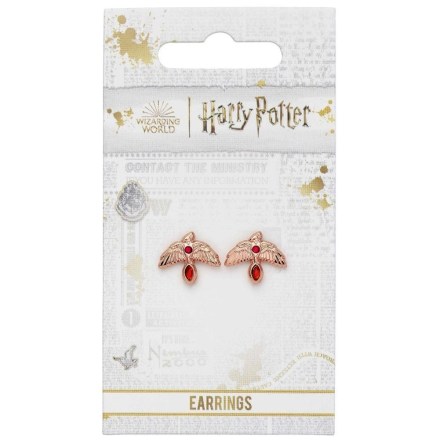 Harry-Potter-Rose-Gold-Plated-Earrings-Fawkes-1