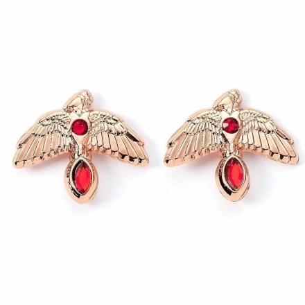 Harry-Potter-Rose-Gold-Plated-Earrings-Fawkes