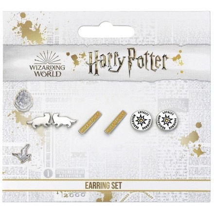 Harry-Potter-Silver-Plated-Earring-Set-Hufflepuff-4