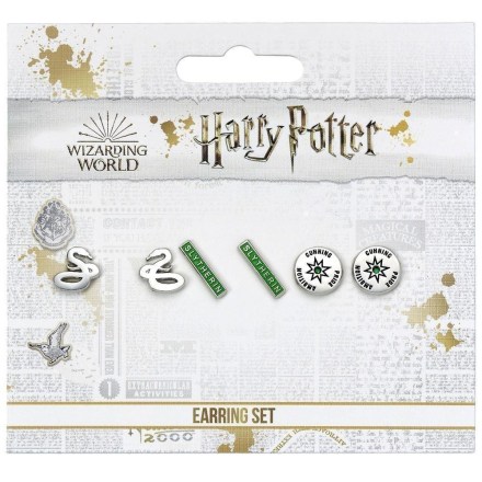 Harry-Potter-Silver-Plated-Earring-Set-Slytherin-4