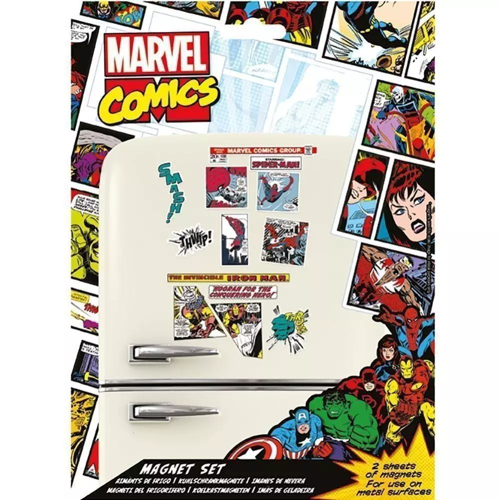Marvel Comics Rubber Fridge Magnet Set