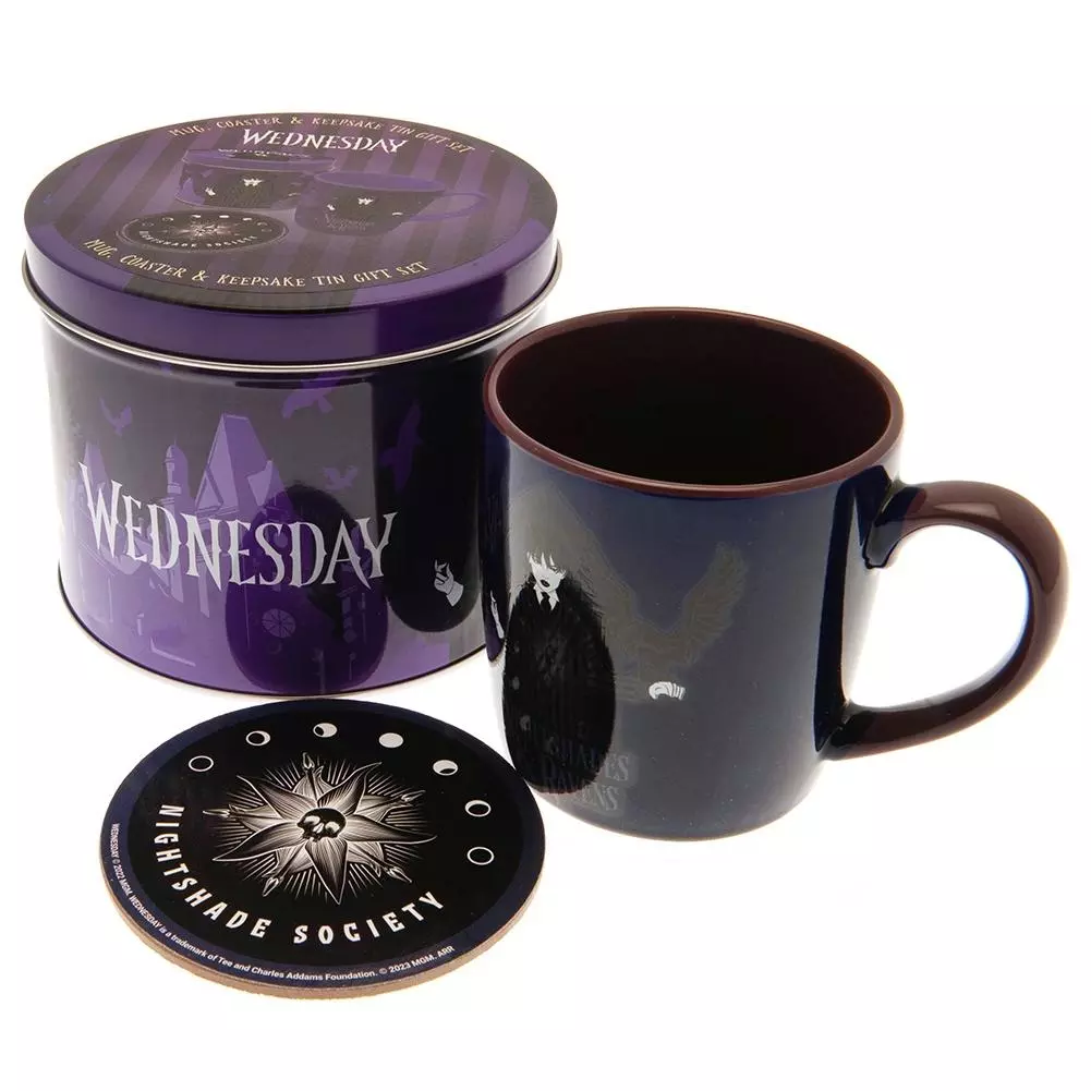 Wednesday Ceramic Mug and Coaster Gift Tin