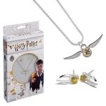 Harry-Potter-Silver-Plated-Necklace-Earrings-Golden-Snitch